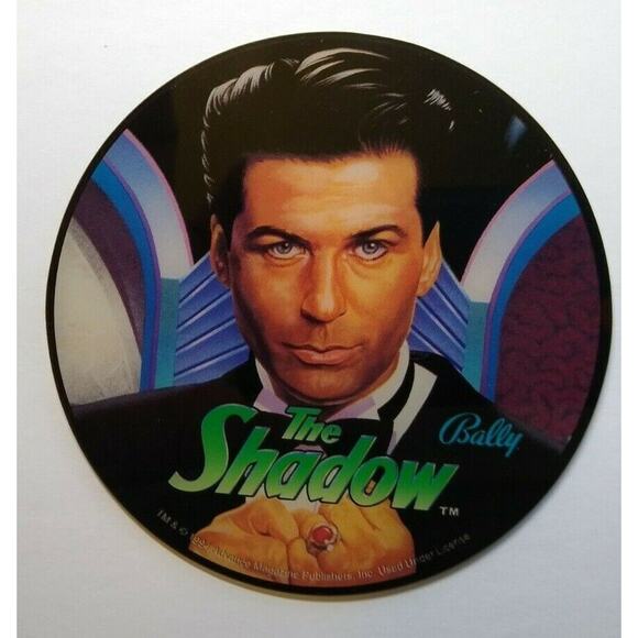 The Shadow Pinball COASTER Promo Original NOS Plastic Alec Baldwin 1993 - Picture 2 of 4
